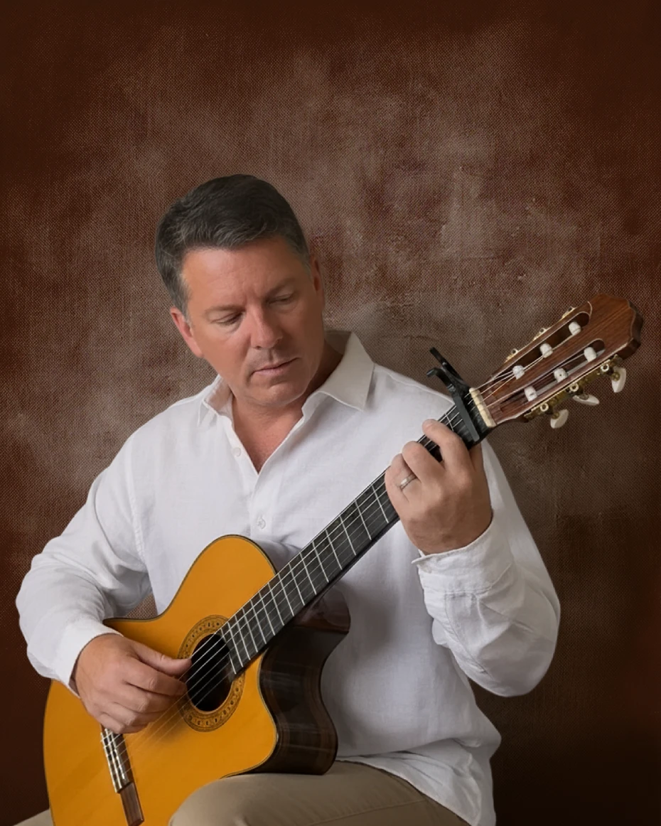 Michael Moore playing guitar